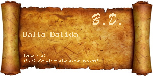 Balla Dalida névjegykártya